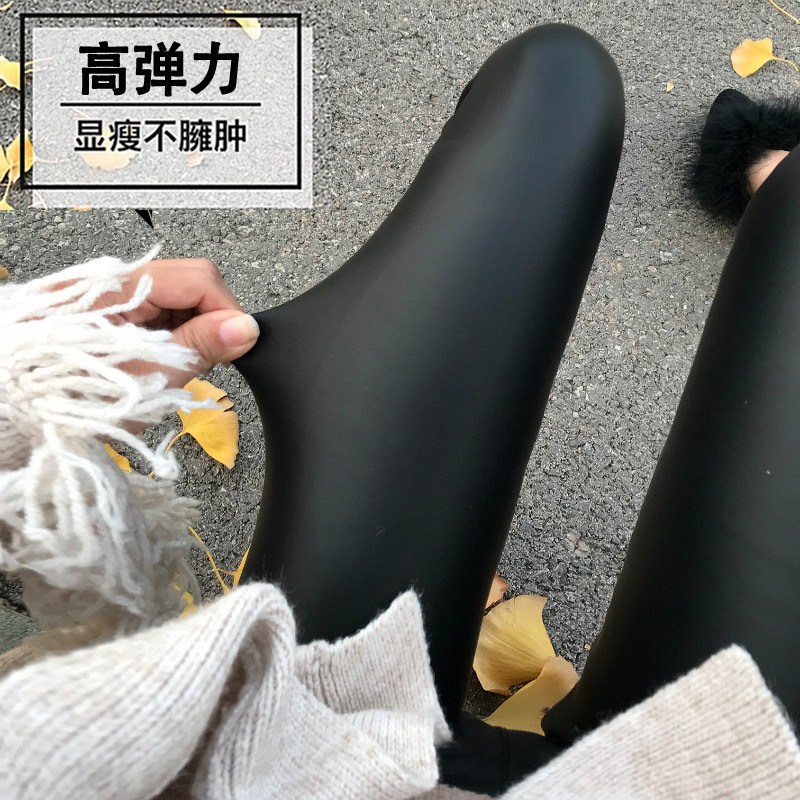Matte Leather Pants for Women, Fleece-Lined, High-Waisted, Tight-Fitting, Stretchy, Slimming, Skinny Pants, Matte Fashion Leggings for Autumn Matte Leather Pants for Women, Fleece-Lined, High-Waisted, Tight-Fitting, Stretchy, Slimming, Skinny Pants, Matte Fashion Leggings for Autumn
