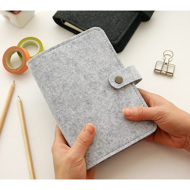 Otaku-wool felt hand ledger loose-leaf notepad loose-leaf book shell living page clip-style felt live page cover