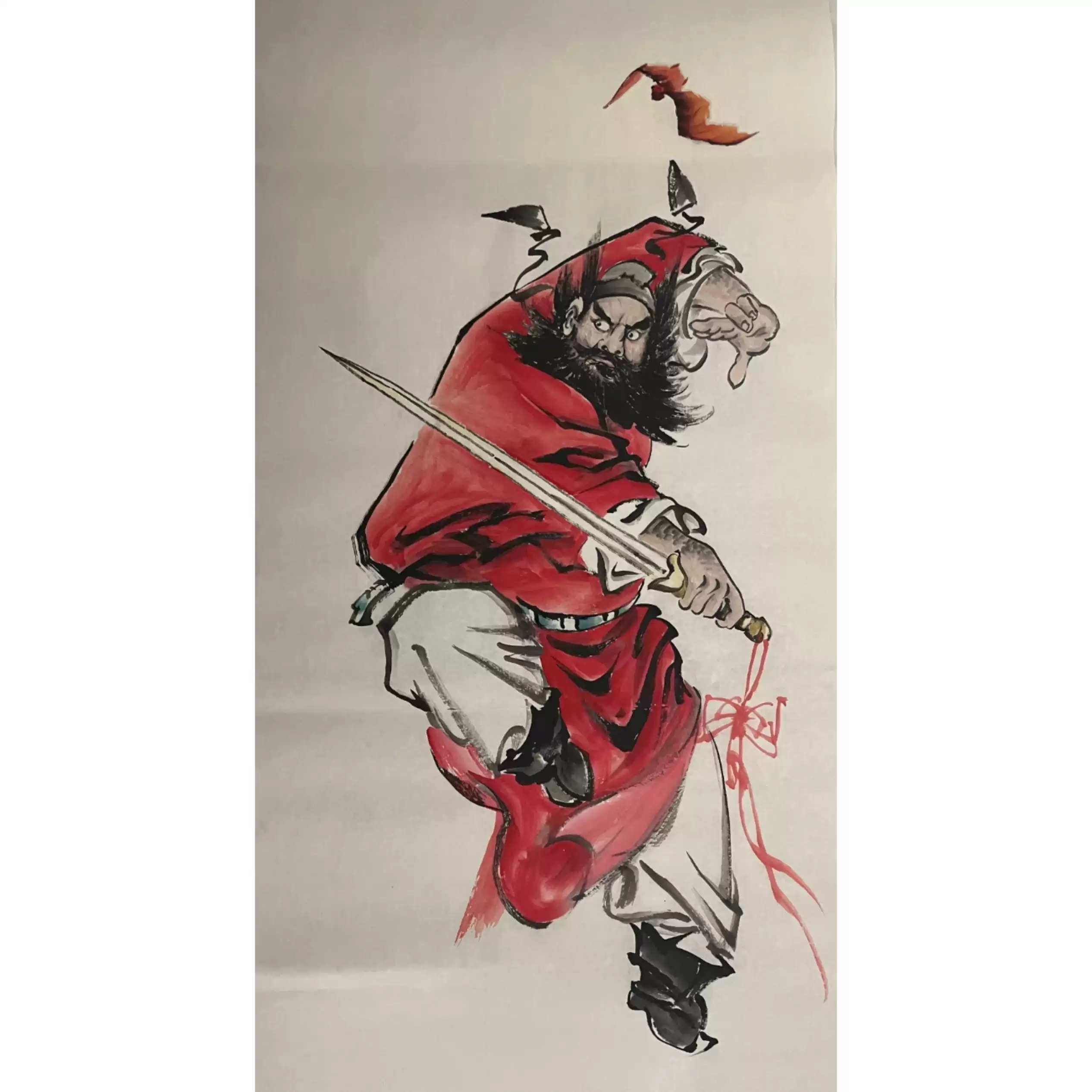 纯手绘国画人物钟馗三尺50×100 精品写意国画水墨画钟馗