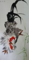 Pure hand-painted traditional Chinese painting flowers and birds poultry decorative painting no stamp no seal Big Rooster auspicious picture