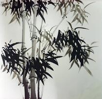 Pure hand-painted flowers and birds Chinese painting ink bamboo three feet bucket decoration painting fine ink painting bamboo newspaper peace