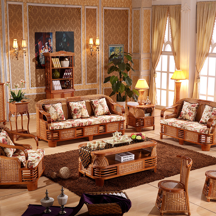 Rattan sofa rattan chair sofa five-piece rattan sofa combination living room rattan furniture rattan sofa