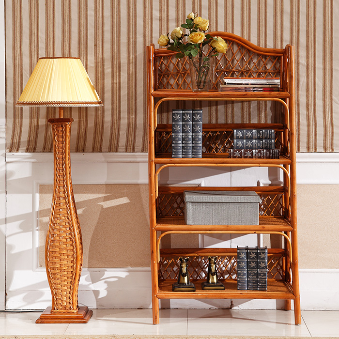 Fujibamboo Bookshelf Southeast Asia Fujiart Bookshelf vine-woven Bedroom Bookshelf Fujiwood Composition Bookshelf