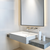 Nordic light luxury pure white ceramic mosaic toilet grid tile homestay wall floor tile chain shop small square brick