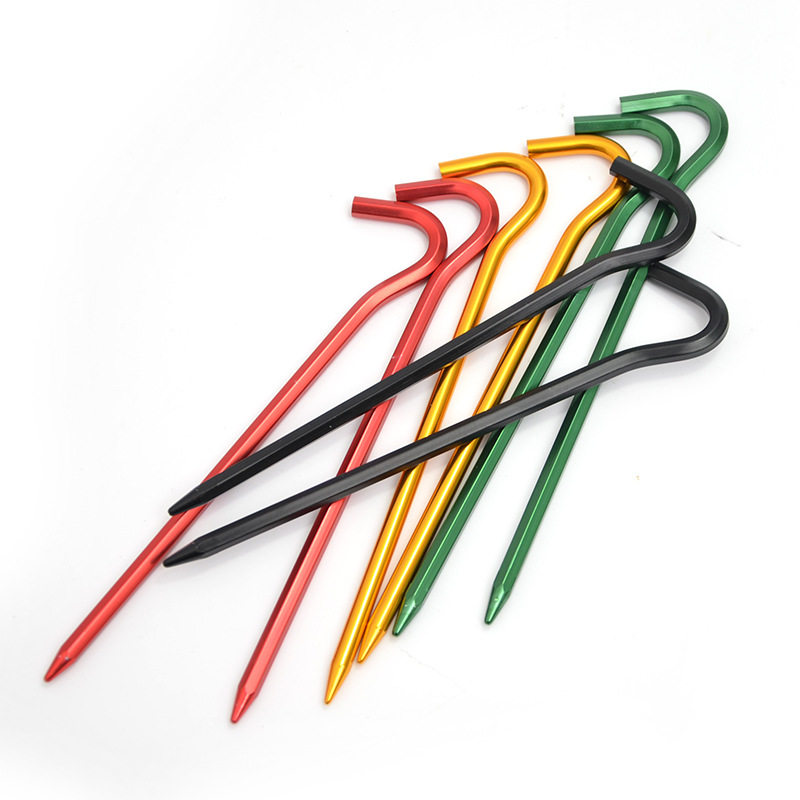Outdoor Tent Ground Nails Portable Aluminum Alloy Camping Camping Beach Windproof Fixed Build Steel Spikes Lengthened Nails