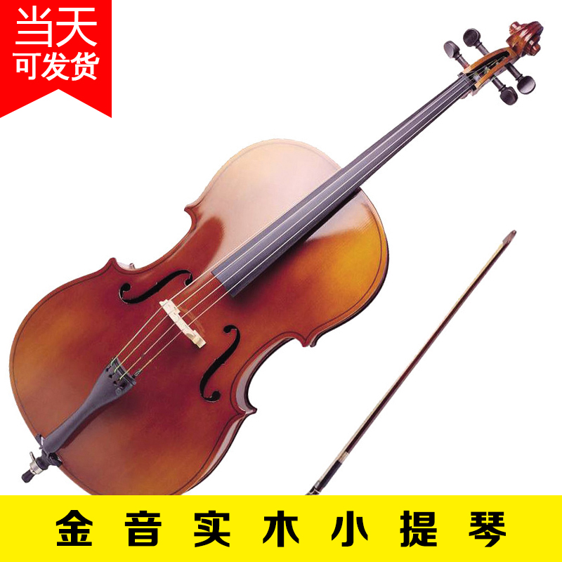 Yuanye musical instrument golden tone pattern playing handmade solid wood violin beginner children baby