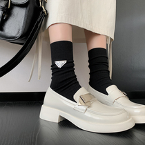 2023 thick sole increase small leather shoes lazy shoes small white shoes small shoes and Lefu shoes