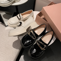 2023 thick sole increase small leather shoes pine soles small white shoes slip shoes and lefu shoes