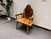 New Chinese chair free of paint hot wax master seat walnut wood minimalist home circle chair Zen Chair Tea Chair Solid Wood Guest Chair