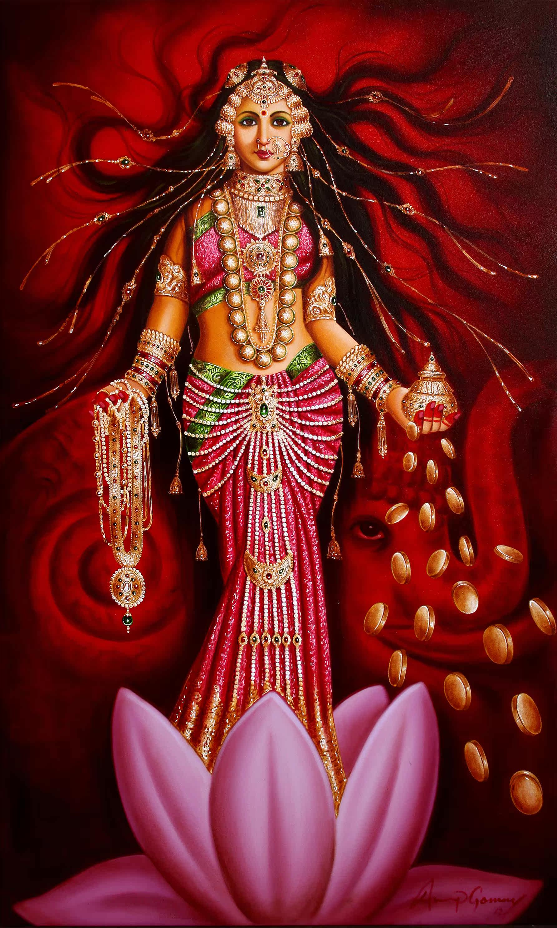 Buddha mother portrait Caiyuan Tianmu like Caiyuan Tiannv photo paper metal plate multi-material optional