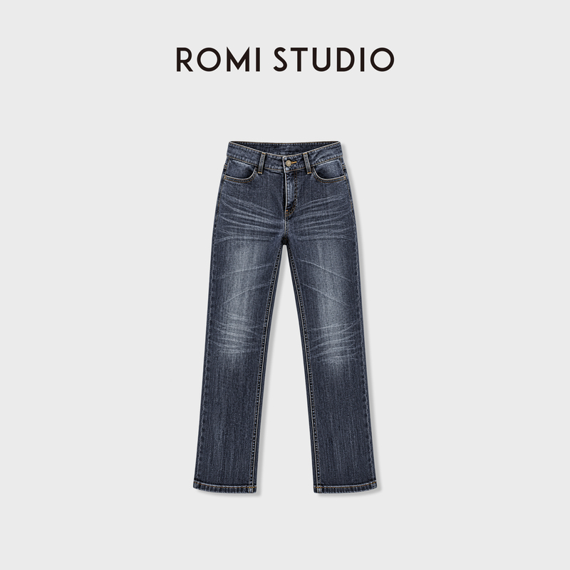Romi Studio Twill Cotton Whiskered Horsehair Craft Mid-Rise Flared Jeans Rwdsx83271 Romi Studio Twill Cotton Whiskered Horsehair Craft Mid-Rise Flared Jeans Rwdsx83271