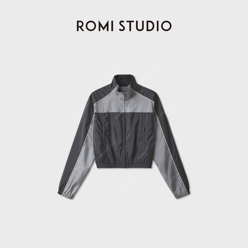 Romi Studio Professional Sports Waterproof and Windproof Black and Gray Contrasting Sports Jacket Rwdrwd3596 Romi Studio Professional Sports Waterproof and Windproof Black and Gray Contrasting Sports Jacket Rwdrwd3596