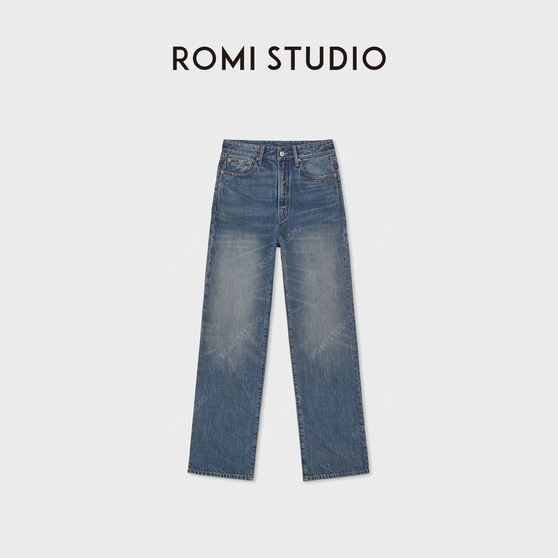 Romi Studio New York Denim Upgraded Version Cotton Lyocell Blend Whiskered Jeans Rwdsxl3045