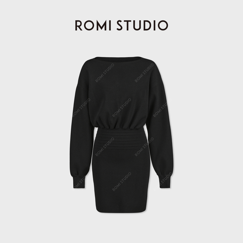 Romi Studio French Hepburn-Style Multi-Layered Pleated Stretch Woolen Dress Rwcwlg7434 Romi Studio French Hepburn-Style Multi-Layered Pleated Stretch Woolen Dress Rwcwlg7434