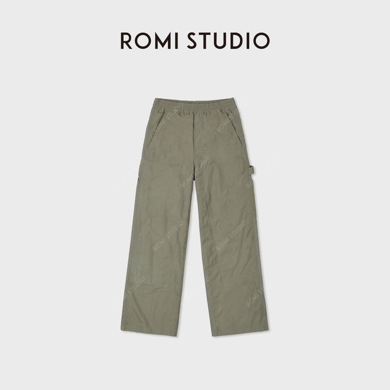 Romi Studio Pearl Sail Texture Washed Vintage Elastic Waist Straight Workwear Casual Pants Rwdsxy1586 Romi Studio Pearl Sail Texture Washed Vintage Elastic Waist Straight Workwear Casual Pants Rwdsxy1586
