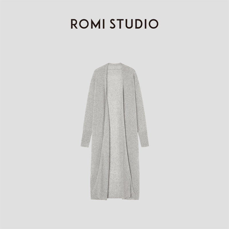 Romi Studio Elegant Loose and Simple Pure Color Long Retro Style Knitted Cardigan Jacket Rwcsst1829 Romi Studio Elegant Loose and Simple Pure Color Long Retro Style Knitted Cardigan Jacket Rwcsst1829