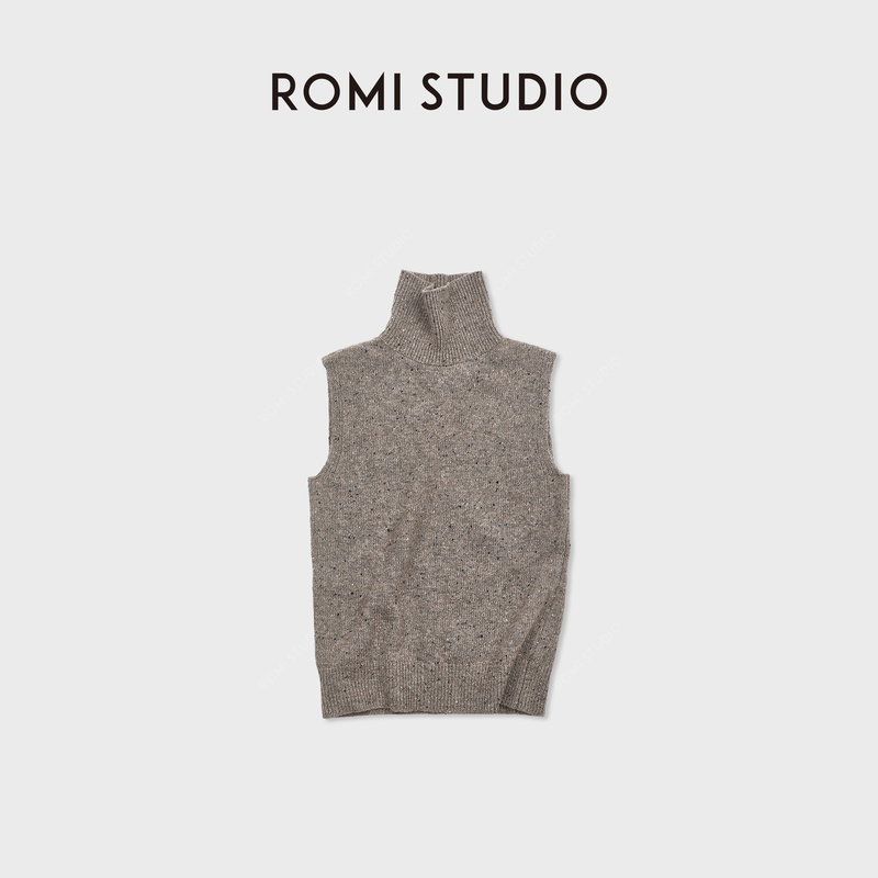 Romi Studio Old Money Style Wool Blend High Neck Floral Yarn Color Dot Knit Vest Rwdsst1855 Romi Studio Old Money Style Wool Blend High Neck Floral Yarn Color Dot Knit Vest Rwdsst1855