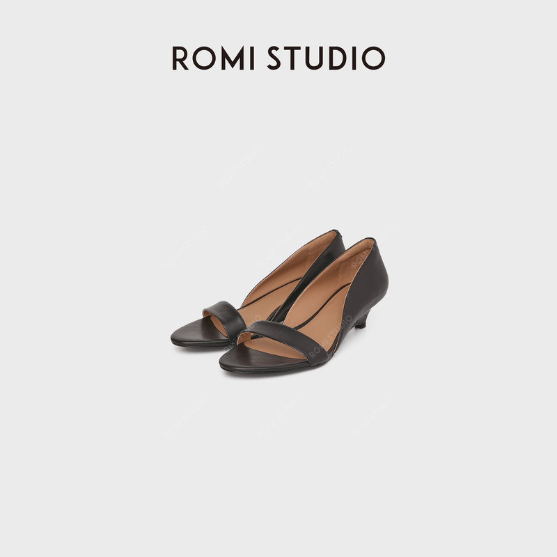 Romi Studio Simple Soft Square Toe Wedge Open Toe Sandals High Heels Rwdrp33718 Romi Studio Simple Soft Square Toe Wedge Open Toe Sandals High Heels Rwdrp33718