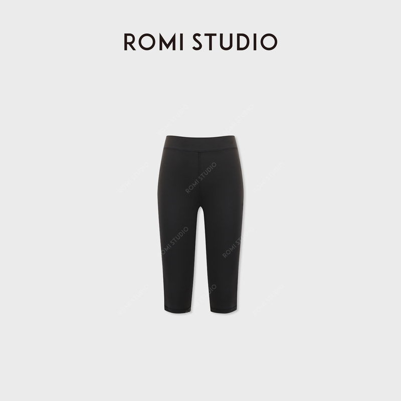Romi Studio Women's Yoga Sports High-Waisted High-Elastic Tight Leggings Five-Point Pants Rwcaxd6691