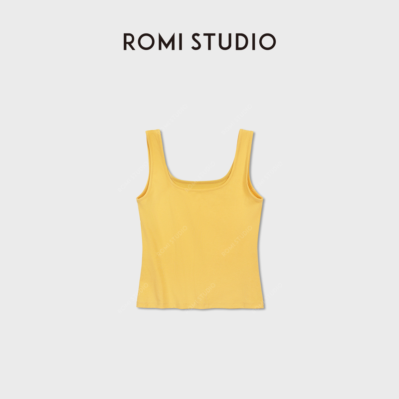 Romi Studio Comfortable Experience Cotton + Spandex Lightweight Cotton-Feel Wide Shoulder Strap Tank Top Rwdsse1892 Romi Studio Comfortable Experience Cotton + Spandex Lightweight Cotton-Feel Wide Shoulder Strap Tank Top Rwdsse1892