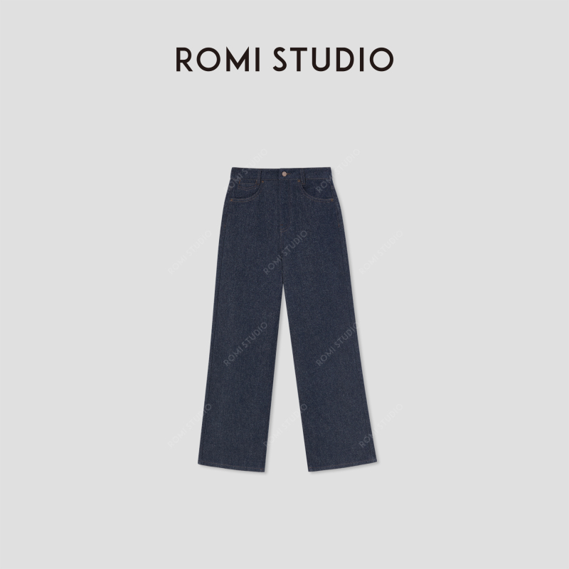 Romi Studio "Wool Denim" Thick Denim Jeans Made of Sheep Wool Blend Yarn Rw24Ax80920 Romi Studio "Wool Denim" Thick Denim Jeans Made of Sheep Wool Blend Yarn Rw24Ax80920