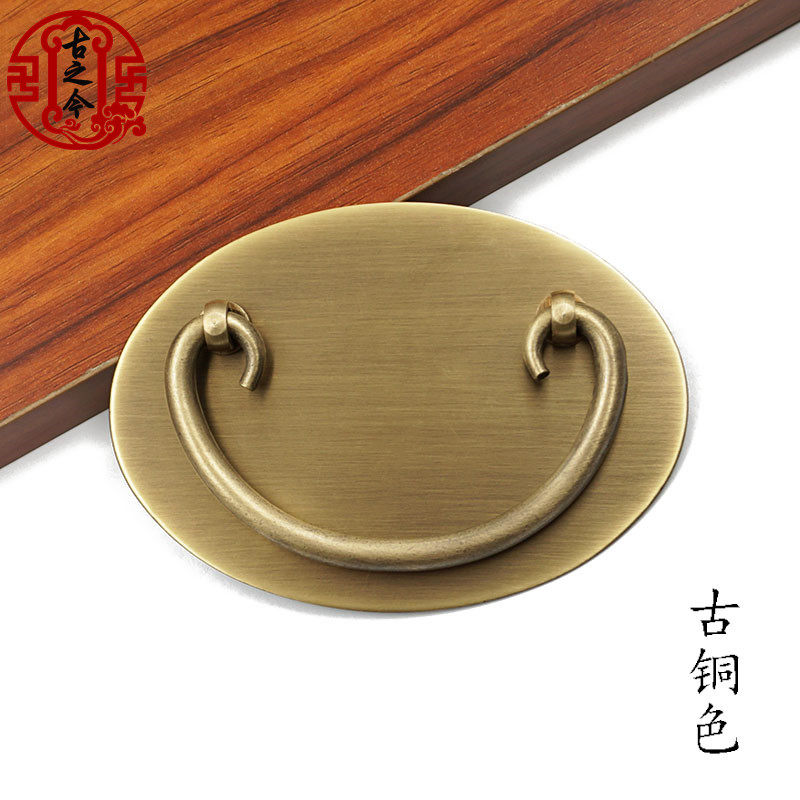 Antiquity pure copper drawer door transverse handle office desk whole cabinet shoe cabinet copper handle solid wood furniture accessories