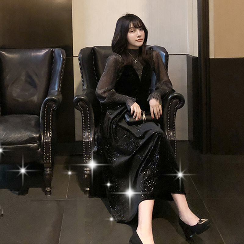 French banquet evening dress women's 2020 spring new temperament Hepburn style little black dress dress annual meeting small dress