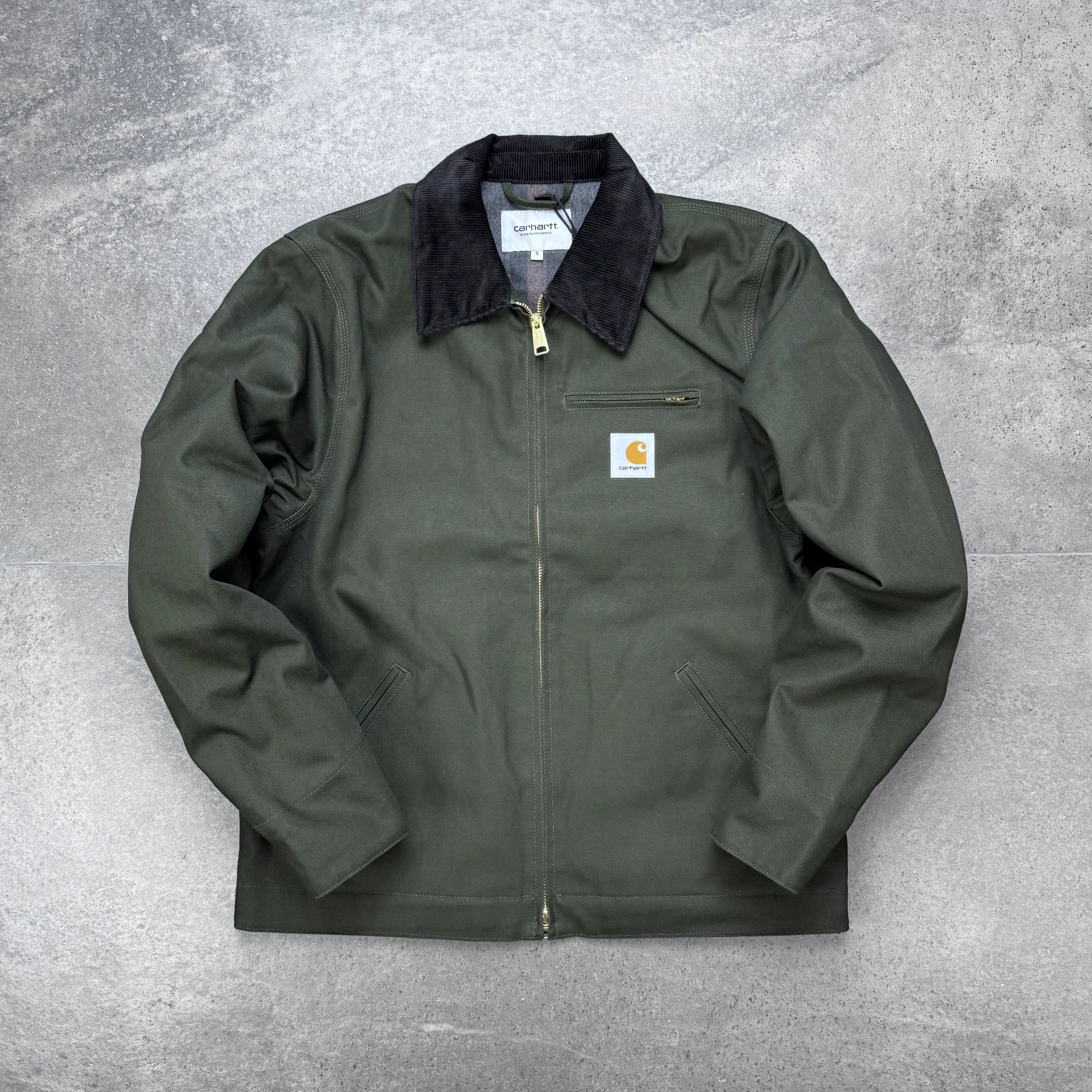 Джекет Carhartt Detroit с эффектом состаренной ткани, синяя камуфляжно-песочная стирка, стильная куртка на все сезоны для мужчин и женщин