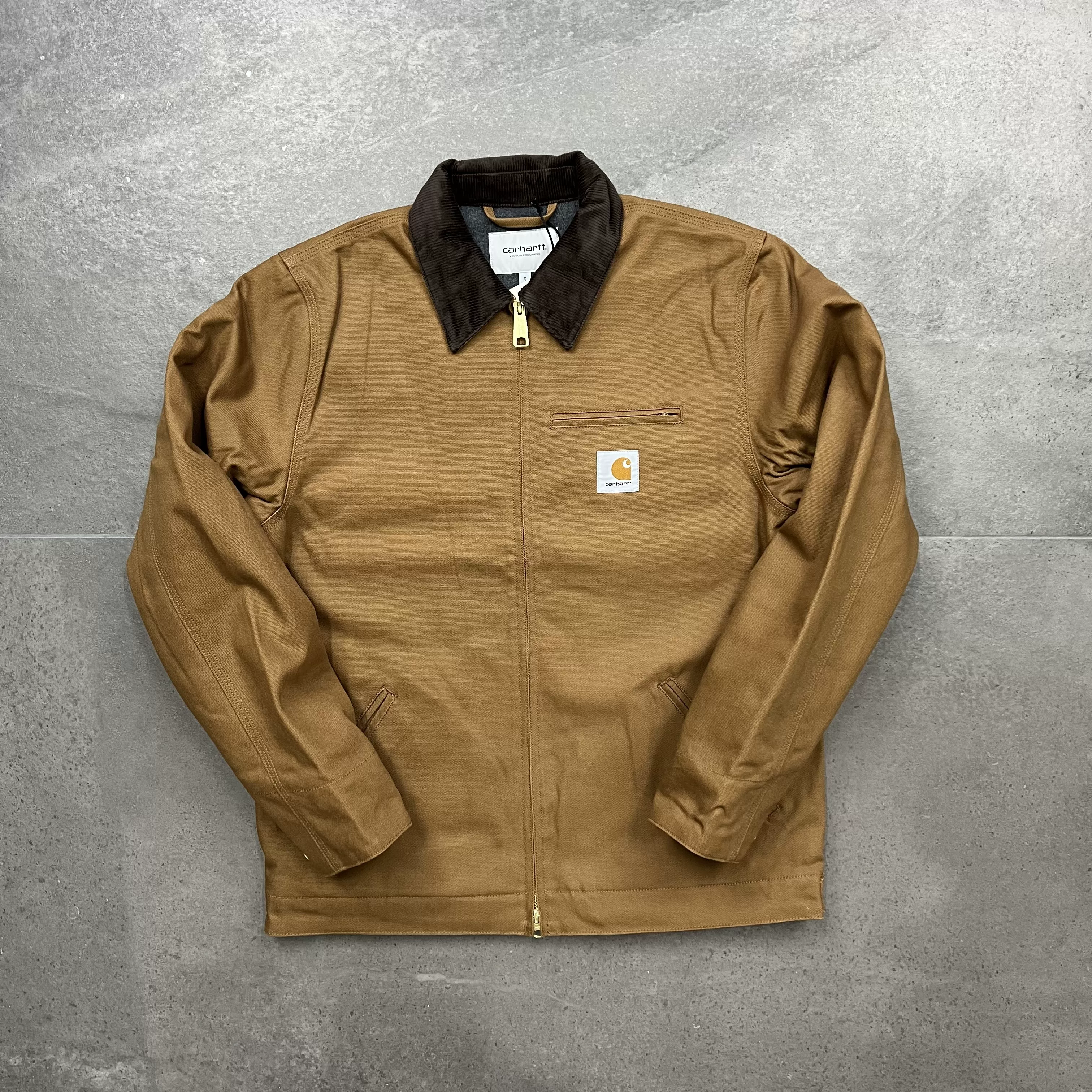 Джекет Carhartt Detroit с эффектом состаренной ткани, синяя камуфляжно-песочная стирка, стильная куртка на все сезоны для мужчин и женщин