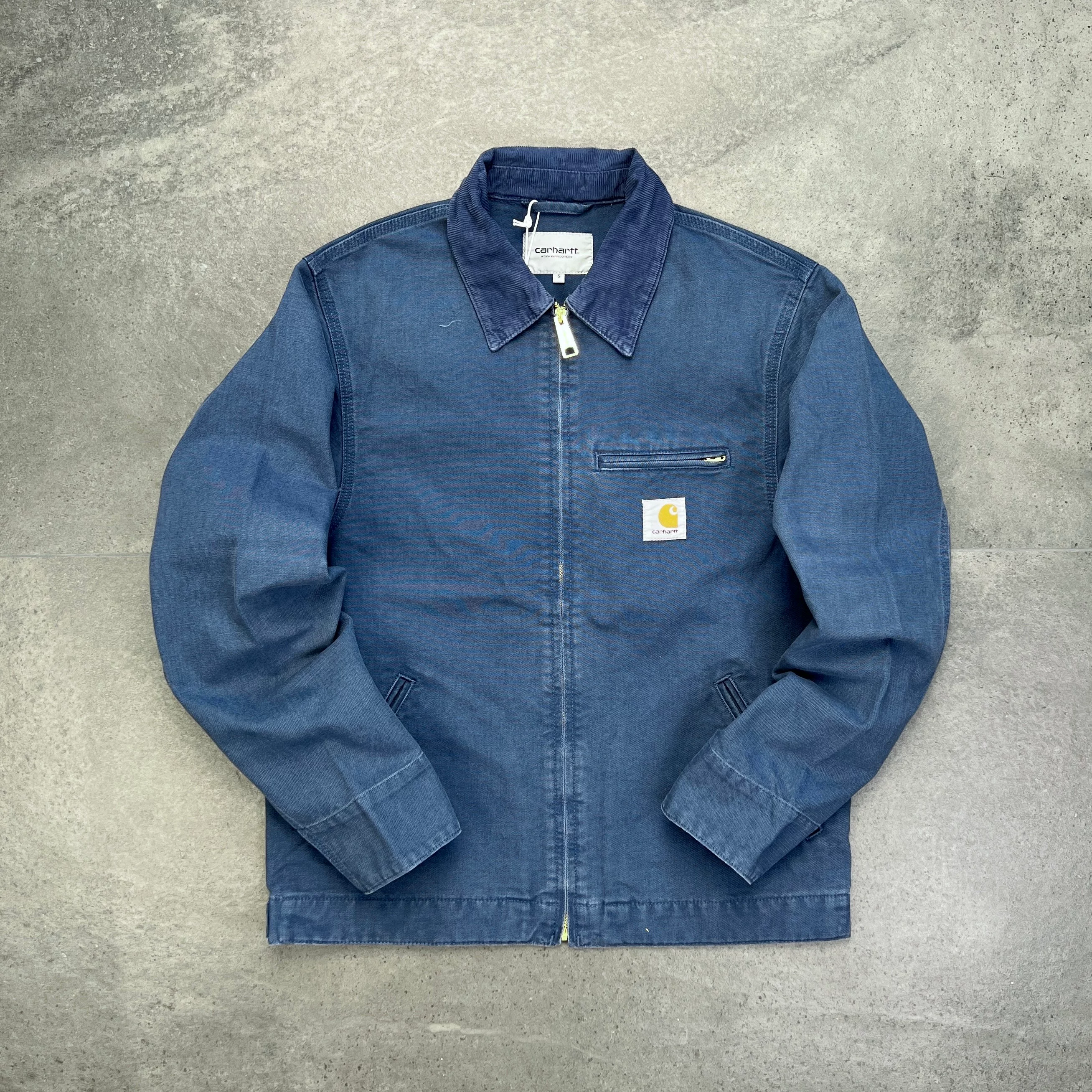 Джекет Carhartt Detroit с эффектом состаренной ткани, синяя камуфляжно-песочная стирка, стильная куртка на все сезоны для мужчин и женщин
