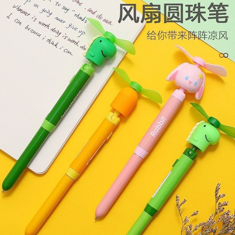 Fan Pen Charging Creative Cartoon Ballpen Fan Pen Students Mute Handheld Mini Fan Middle Sex Pen Net