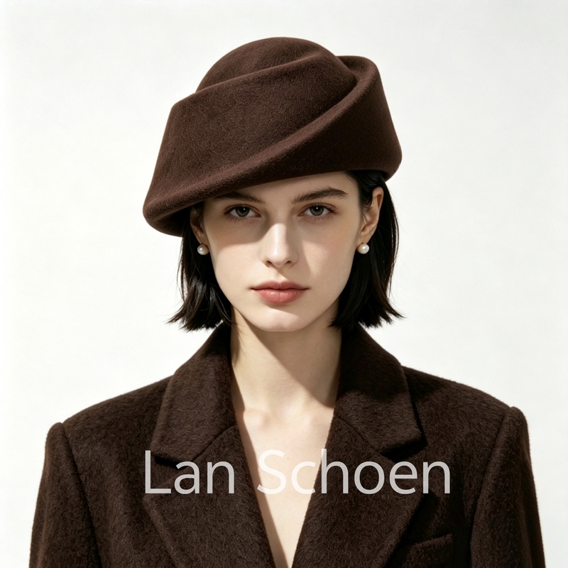 British Retro Wool Hepburn Hat, Autumn and Winter French Niche Design, Ufo-Shaped Pillbox Hat, Elegant Beret