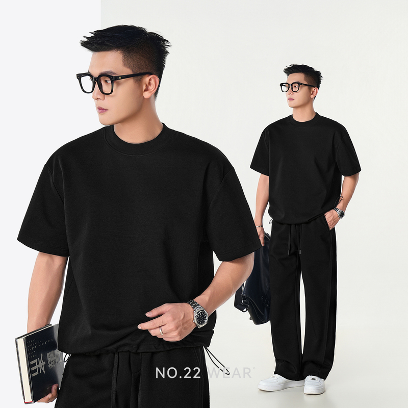 No. 22 Outfit Features a Drawstring Adjustable Hem Design, Solid Color Short-Sleeve T-Shirt, Simple, Casual, Loose and Versatile Top No. 22 Outfit Features a Drawstring Adjustable Hem Design, Solid Color Short-Sleeve T-Shirt, Simple, Casual, Loose and Versatile Top