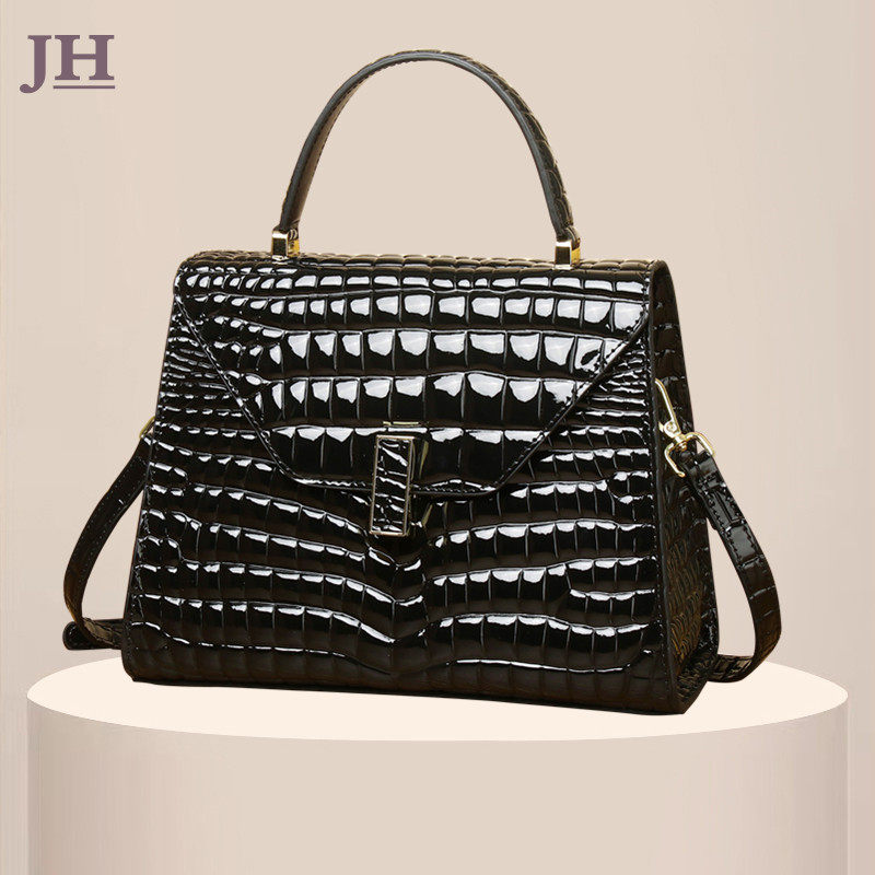 JH high-gloss arched bead leather women's bag 2022 new high-end light luxury niche trendy handbag shoulder bag Messenger bag