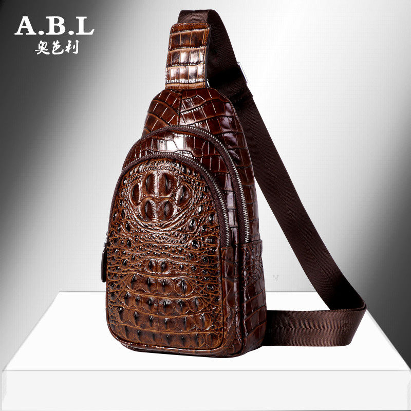 High-end Crocodile Chest Bag Men Genuine Leather Bag LUXURY BAGS 2022 CASUAL FASHION SINGLE SHOULDER SLOPED SATCHEL BAG FRONT BAG