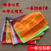 Guanyins Heart Cursive Mascot Five Colors Banner with Flag Wind Horse Flag Longda 1 Article 7 m 20 Noodles Six Characters Grand and Bright Spell