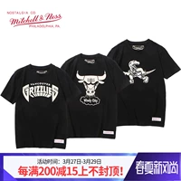 NBA Black Gold Series Tay áo ngắn MN Đội Áo thun cotton Raptors Hot Fire Bulls Eagle Grizzlies Knicks - Áo phông thể thao áo tanktop nam khoét nách sâu