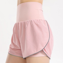 Widened high waist sports shorts night running reflective running shorts breathable yoga pants equipment fitness three-point pants hot pants