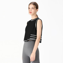 Loose running blouse short quick-dry breathable fitness T-shirt round neck sleeveless training women casual vest