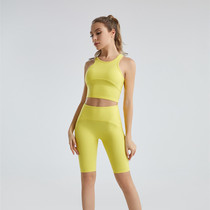 Outside Wearing Fitness Suit Short yoga clothes summer elastic movement Two sets of outside wearing sports bra running 50% pants