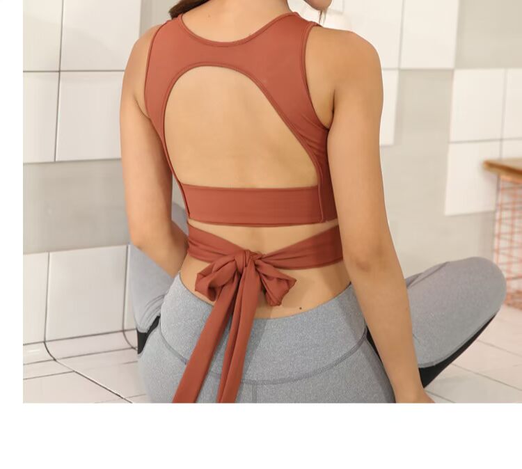 Làm đẹp lưng đồ lót thể thao quai lưng mặc áo ngực yoga cường độ cao hấp thụ sốc chạy vest để nhận áo ngực - Đồ lót thể thao áo gymshark