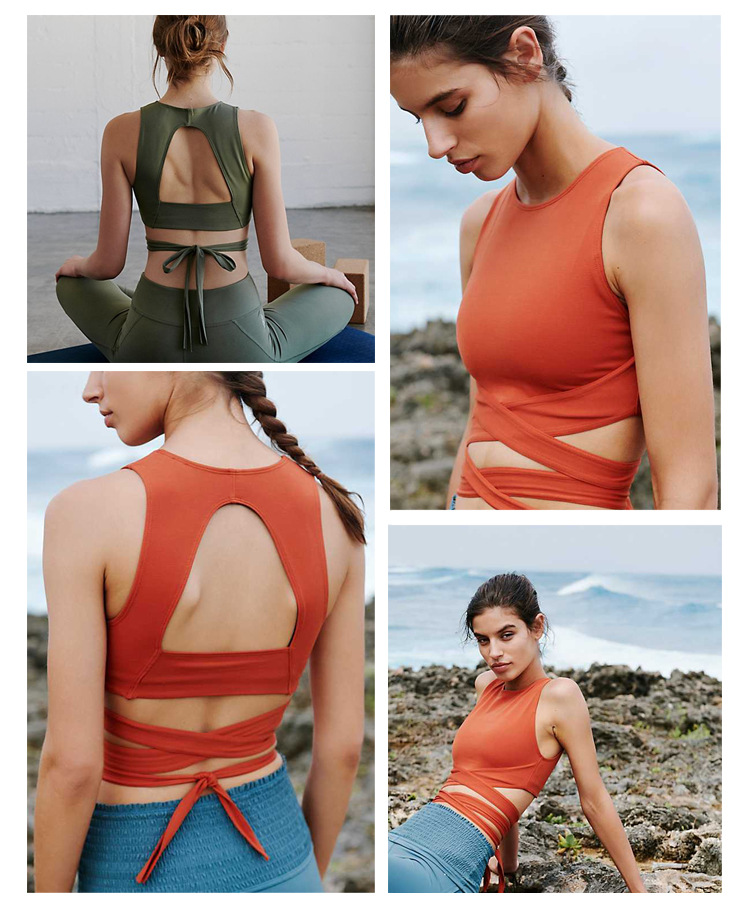 Làm đẹp lưng đồ lót thể thao quai lưng mặc áo ngực yoga cường độ cao hấp thụ sốc chạy vest để nhận áo ngực - Đồ lót thể thao áo gymshark