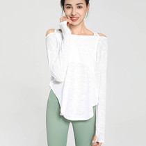 Loose sports T-shirt soft breathable fitness long sleeve fake two pieces yoga T-shirt plus size running top training blouse