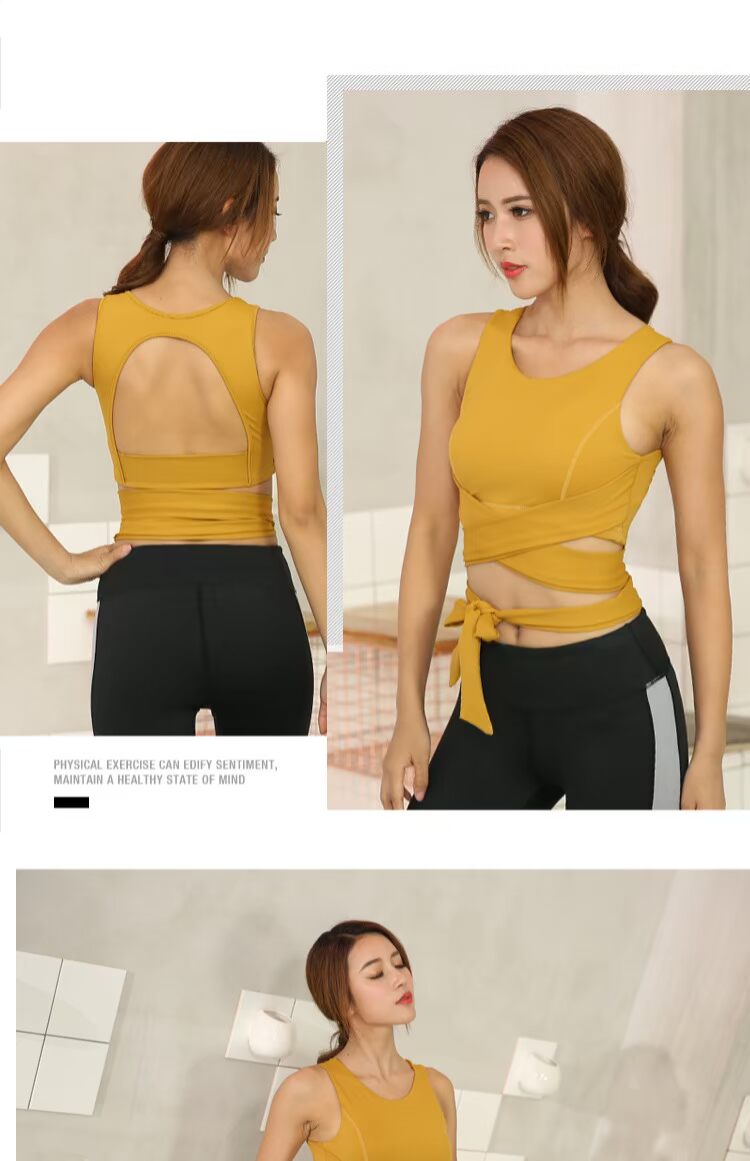 Làm đẹp lưng đồ lót thể thao quai lưng mặc áo ngực yoga cường độ cao hấp thụ sốc chạy vest để nhận áo ngực - Đồ lót thể thao áo gymshark