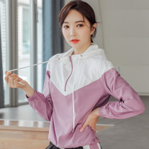 Pullover running coat half zipper fitness top outdoor casual wear hooded sports coat color color yoga dress women