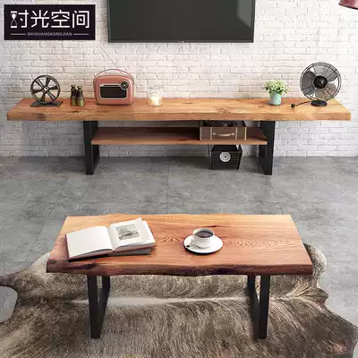 Nordic custom solid wood TV cabinet modern simple coffee table combination small apartment bedroom floor cabinet simple living room side cabinet