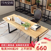 Computer desk Simple Internet cafe Internet cafe Solid wood desk notebook office desktop table Nordic simple single table and chair