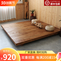 Day-style tatami pure solid wood bed custom-made main sleeper hotel Double beds Modern brief Dwarf Bed Terrace Bed