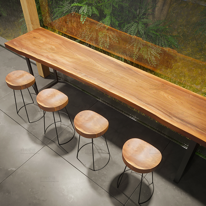 Buy Bar Table Solid Wood Home Against The Wall Long High Bar Terrace 
