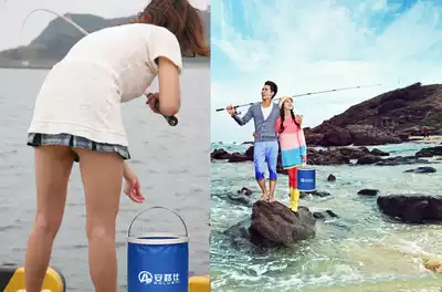 Folding bucket Telescopic folding bucket Fishing bucket Car washing bucket thickened large brush Car supplies Portable